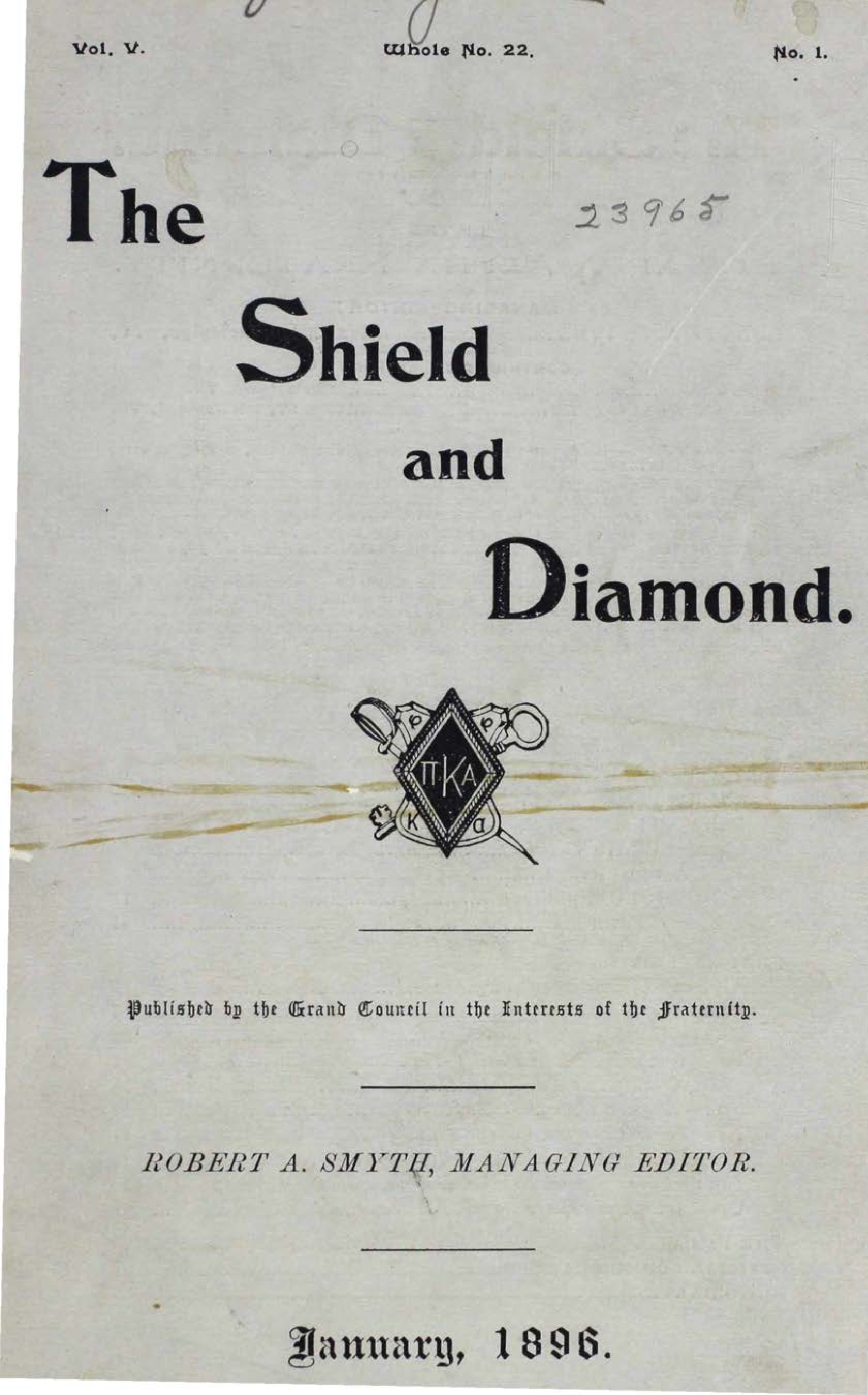 Shield and Diamond, Vol. 5, No. 1, January 1896